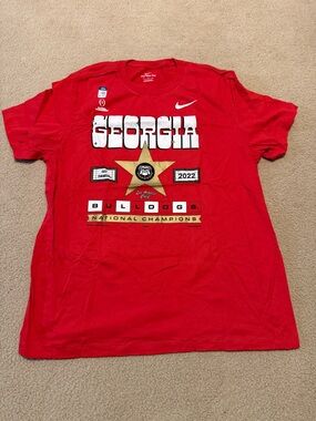 NEW Nike Georgia Bulldogs Red 2022 National Champions Football CFP T-Shirt XL